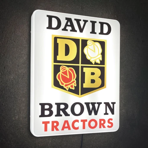 DAVID BROWN TRACTOR ILLUMINATED LED LIGHT BOX WALL GARAGE SIGN AGRICULTURAL 6930 - Picture 1 of 12