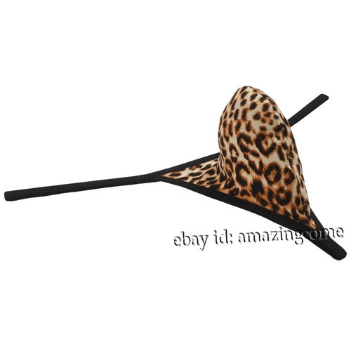 Men Mini Thong Leopard Underwear T-back Jockstrap Cheeky Swim Tangas G-String - Picture 3 of 8