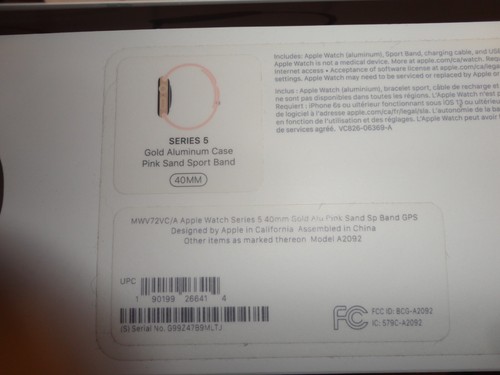 Used Apple Watch Series 5 40mm Rose Gold Case Pink Metal Band GPS 32GB - Photo 6 sur 6