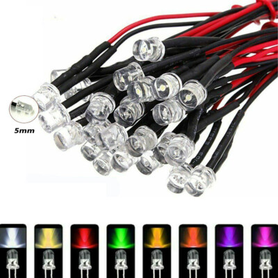 HOOCI 10Pcs 10mm Pre Wired Ultra Bright LEDs Emitting Diodes with Resistance Bulb Lights 3V 5V6V9V 12V 24V 36V 48V 60V 110V 220V (Color : RGB Slow, Size : 220V