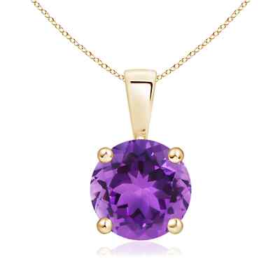 ANGARA 1,7 kt natürlicher Amethyst Anhänger Halskette für Frauen in 14 K massiv Gold (AAA)