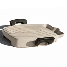 Gril à viande vintage Tostador Le Creuset fonte émaillée grège Raymond Loewy