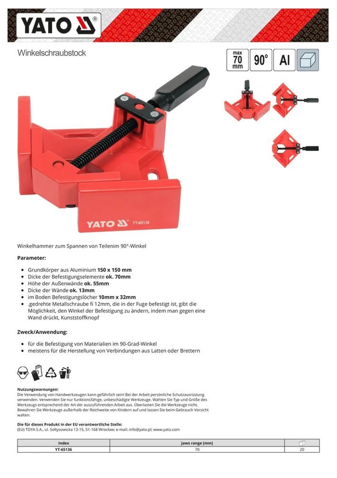 Presse À Collet D'Angle 90 Degrés Presse 70Mm Étrier D'Angle - Photo 4/4
