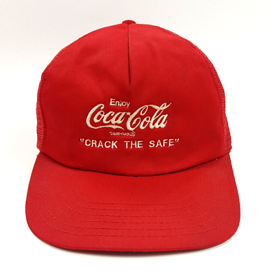 Vintage 80s Coca-Cola Coke Red Mesh Back USA Made Trucker Hat