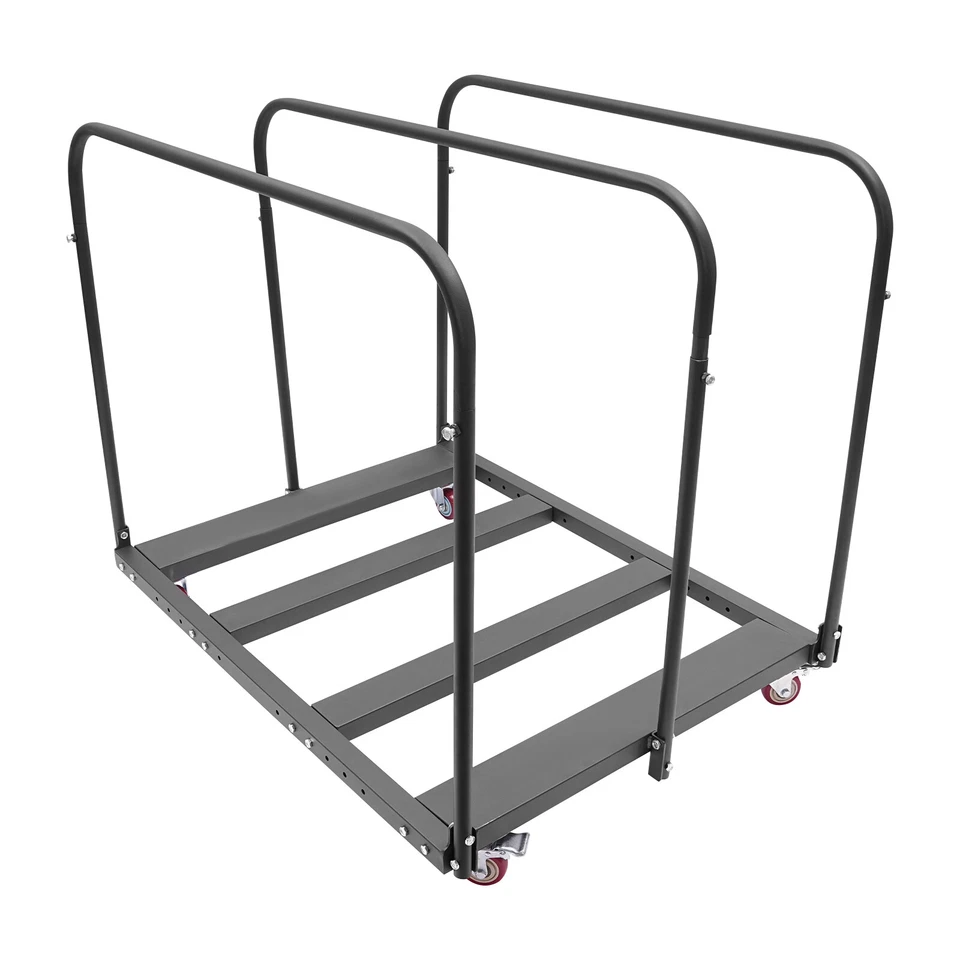 Folding Table Cart Metal Table Cart Folding Table Trolleys W/ Handle & Wheel - Image 3 of 4