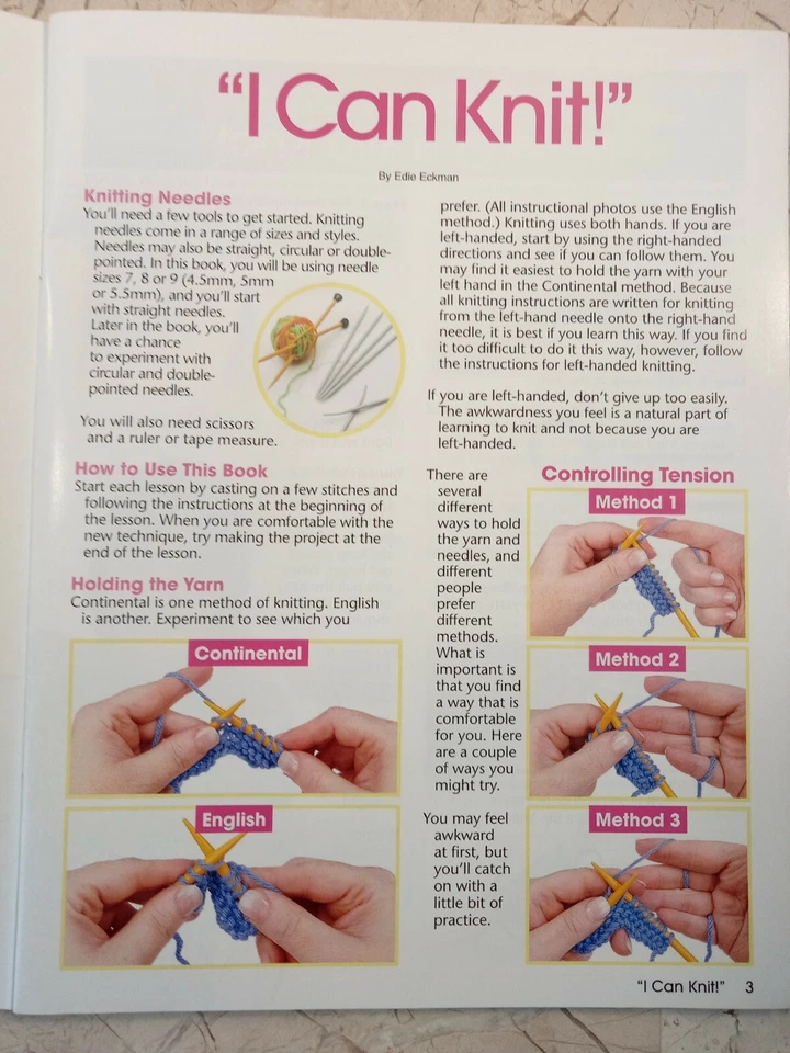 Annie's Attic I CAN KNIT Booklet 873791 Step by Step 11 Cool Preteen Projects - Image 3 of 4