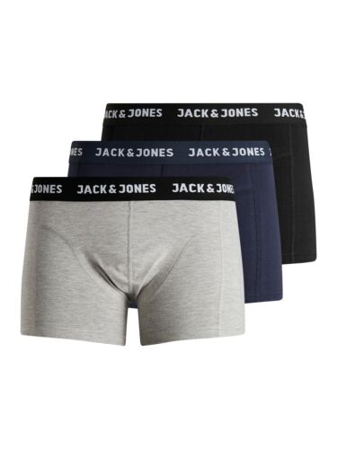 JACK & JONES Homme Boxer JACANTHONY TRUNKS 3er Paquet S M L XL XXL - Afbeelding 1 van 2