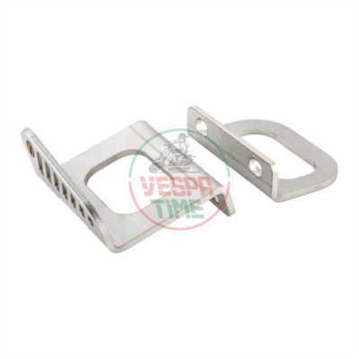 Coppia Staffe Pedana VMC Nere Fissaggio Tanica O Borsa Sul Tunnel Centrale Per Tutti I Modelli Di Vespa - Foto 6