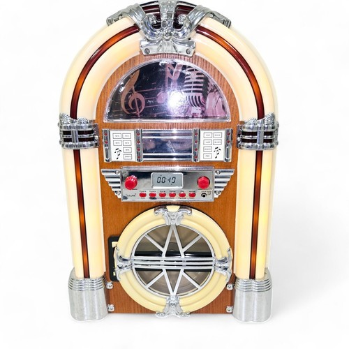 Jukebox AM/FM Radio CD VTG Tabletop See Video Works or For Parts READ Retro - Picture 9 of 20