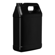 F-Style 38/400 Black 1 Gallon Bottle HDPE Jug w/ Ribbed Cap 128oz 