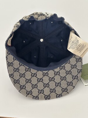 NWT Gucci GG Print Baseball Cap Hat Brown L (59 cm) Made in 