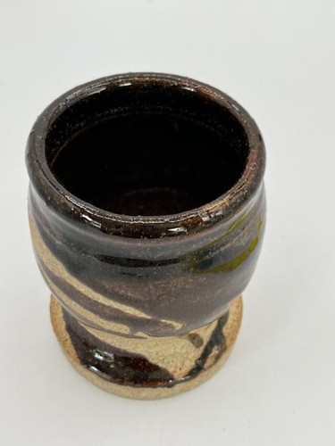 Vintage Studio Art Pottery Brown Drip Glaze Vase Signed Tiger 1978 - Picture 3 of 7