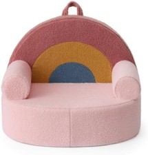 Toddler Chair Comfy, Foam Kids Chair with Soft Teddy Plush Toddler Reading