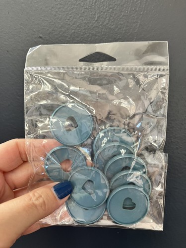 New Blue Round Heart Cut Out Crapty 9 Pc Discbound Expansion Discs Planner Rings - Picture 2 of 3