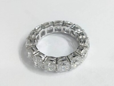 7CT Cushion Cut Lab Grown/CVD Diamond Wedding Full Eternity Band Ring 14k Gold