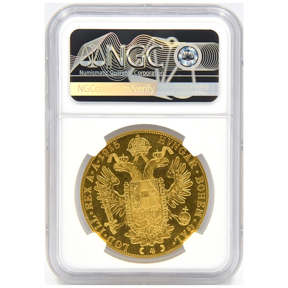Austria 1915 Franz Joseph I 4 Ducat Gold Coin NGC MS67