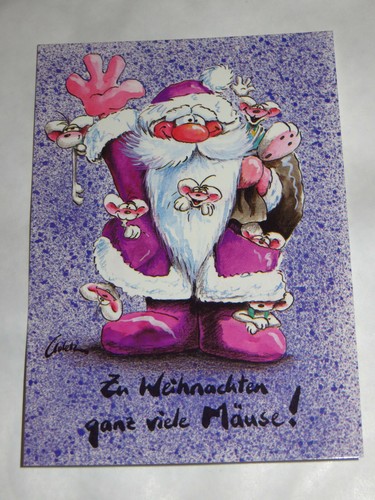 Diddl Postkarte WEIHNACHTSKARTE graue SCHLEIFE großer EAN - Picture 8 of 44