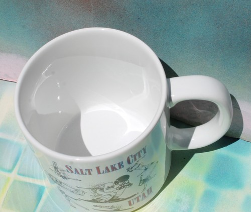 Salt Lake City Utah Black / White Illustrated Coffee Tea Cup Mug, 10 oz. - Picture 5 of 6