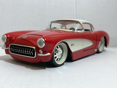 JADA BIGTIME MUSCLE BTM 1957 CHEVY CORVETTE RED 1:24 DIECAST MODEL