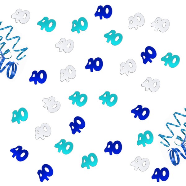 Konfetti 40 Geburtstag JubiläUm 500 Stk Blau TüRkis Silber Tisch Deko Streudeko-image