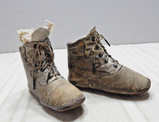 vintage white leather baby shoes