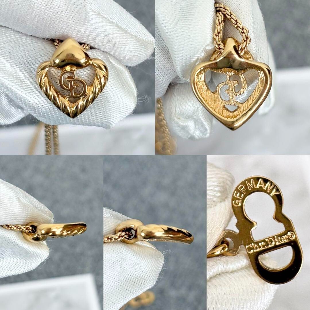Christian Dior CD Logo Heart motif GP Necklace Gold Women | eBay