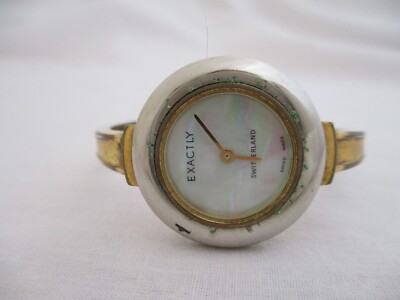 Vintage EXACTLY Swiss Quartz Gold Tone Bangle Bracelet Watch Swiss Bangle Watch - Etsy main image 3
