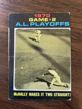 AL Playoffs Game 2 - McNally Makes It Two Straight! LCS 1971 Topps #196 VG