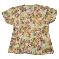WonderWink Medium Yellow scrub top, Monkeys Design