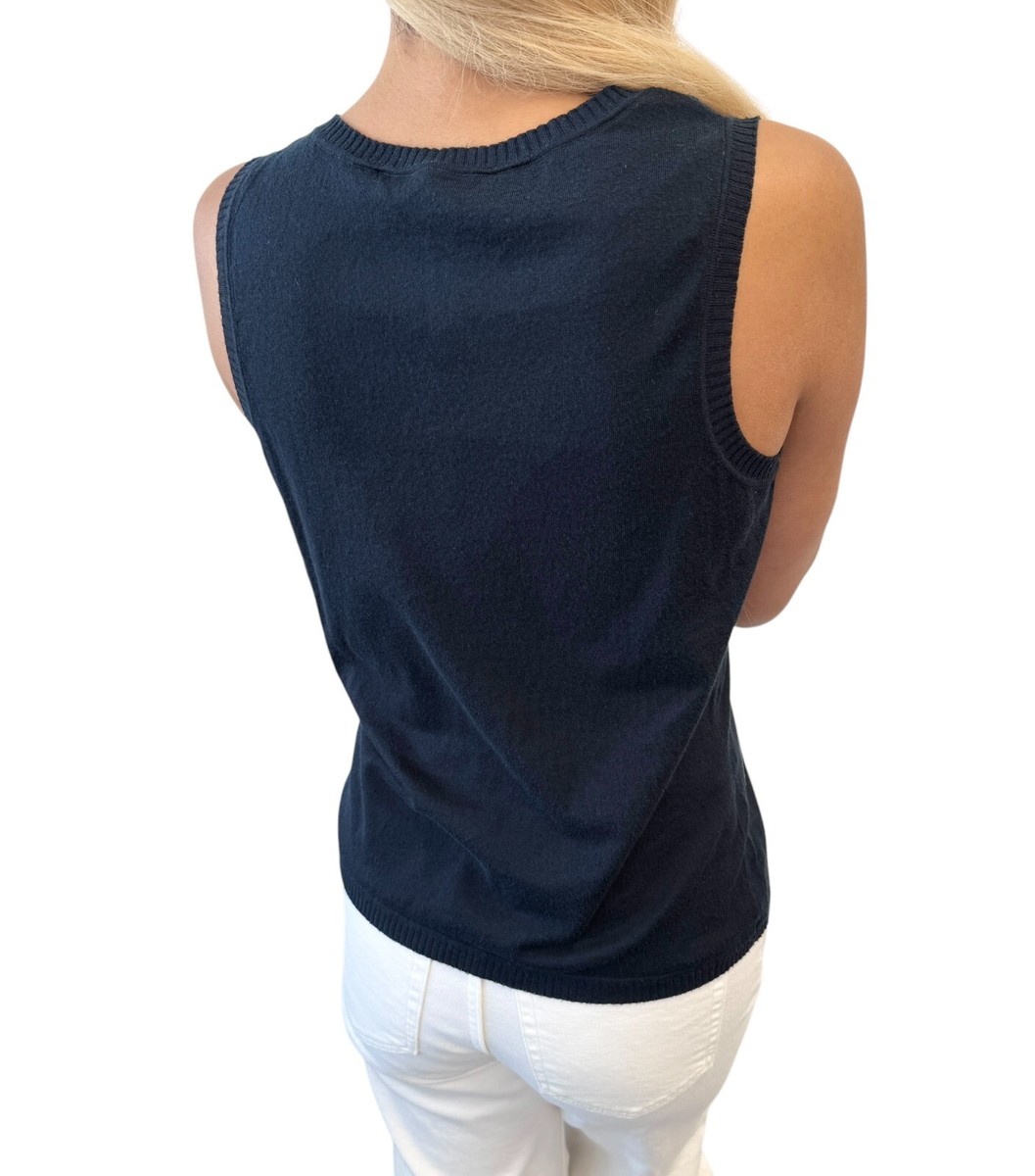 Christian Dior　タンクトップ Tank Top White Ribbed Cotton Jersey | DIOR