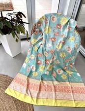 Bassetti Stoff POSILLIPO V1 Grün 255x220 f Decke Vorhang Überwurf Foulard NEU