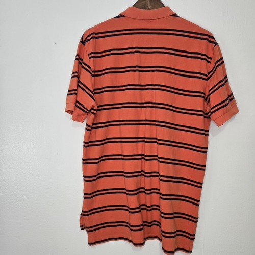 Ralph Lauren Polo Golf Shirt Men's Size Large Short Sleeve Orange Navy Cotton - 第 3/6 張圖片