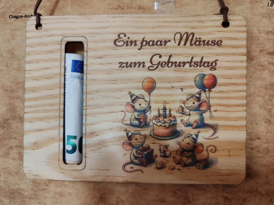 Geldgeschenk Geburtstag Geld zum Geburtstag Geldpräsent schenken Holzschild - Bild 2 von 4