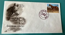 American Horses Quarter 1985 First Day Cover