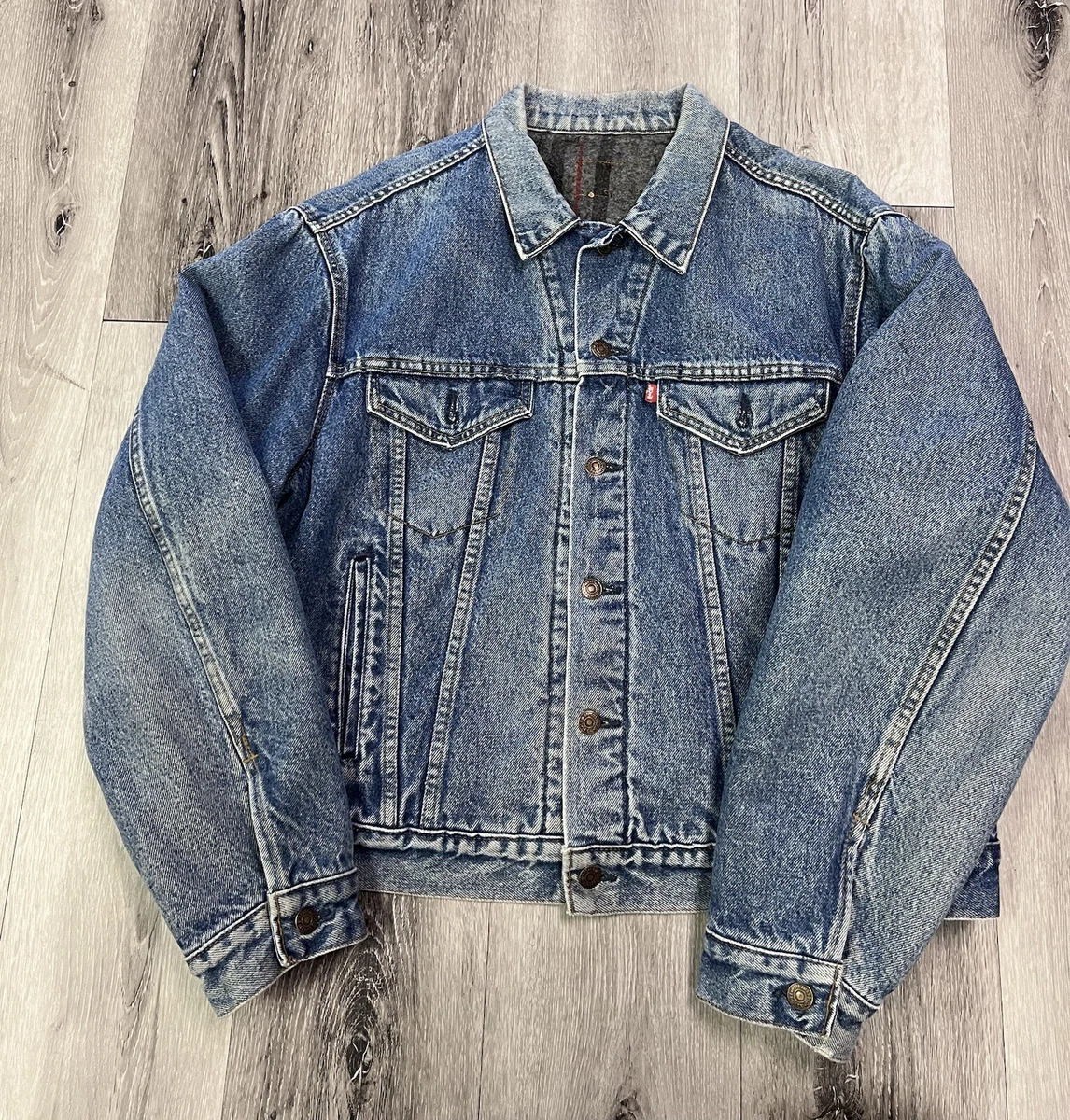 Vintage levis denim jacket size 46 48 ? blanket lined Trucker USA