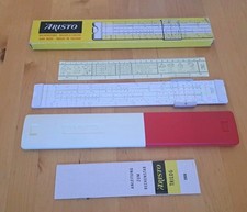 Rechenschieber Aristo TRILOG 0908 mit Formelsammlung Aristo 1365 und Hülle