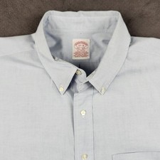Brooks Brothers Oxford Shirt Mens 17-3 Light Blue Cotton Long Sleeve Button Down