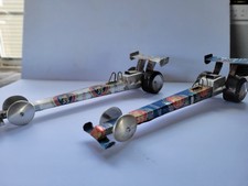 Strohs Beer 2  Top Fuel Dragsters Made Out of Beer Cans 17 inch long 