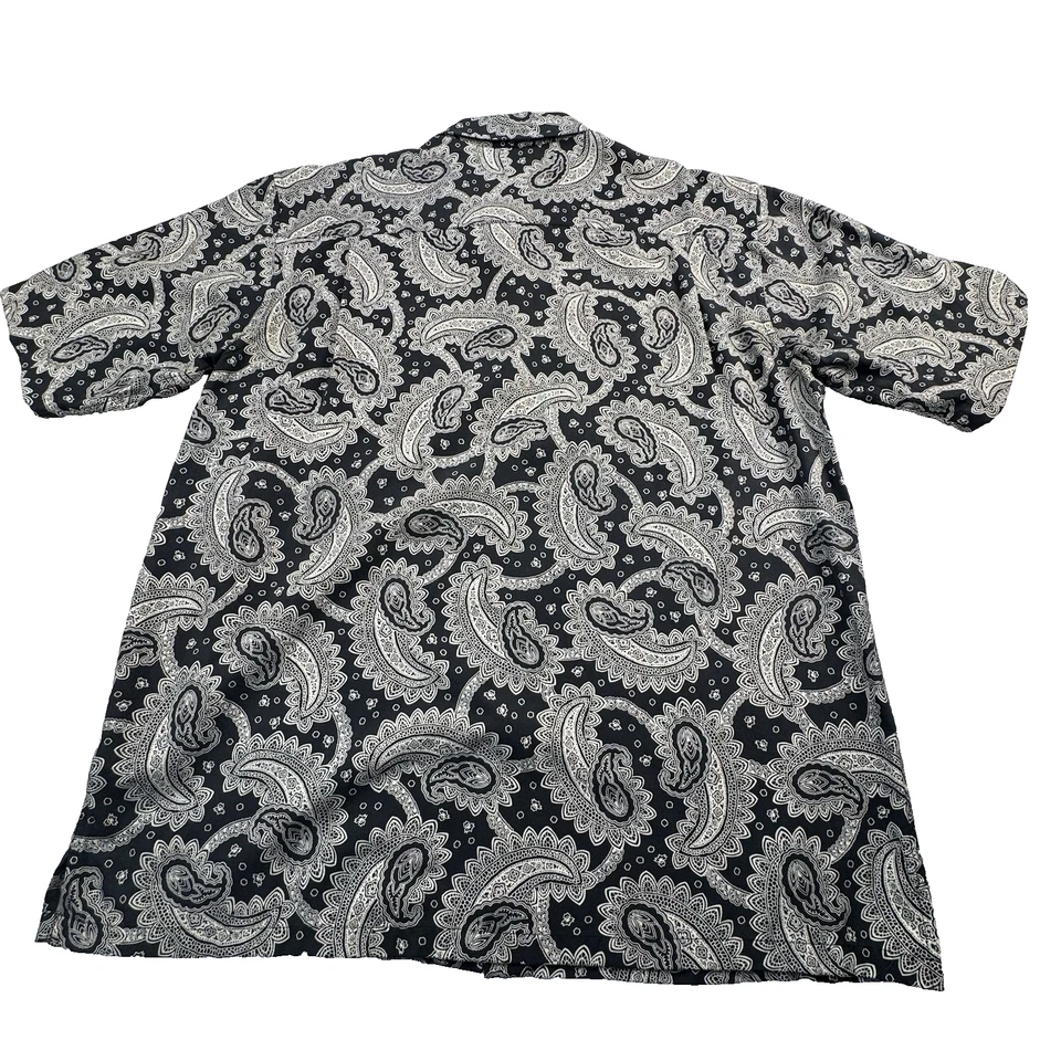 Austin Reed London Paisley Short Sleeve Button Up Silk & Cotton Men's XL - Image 3 of 4
