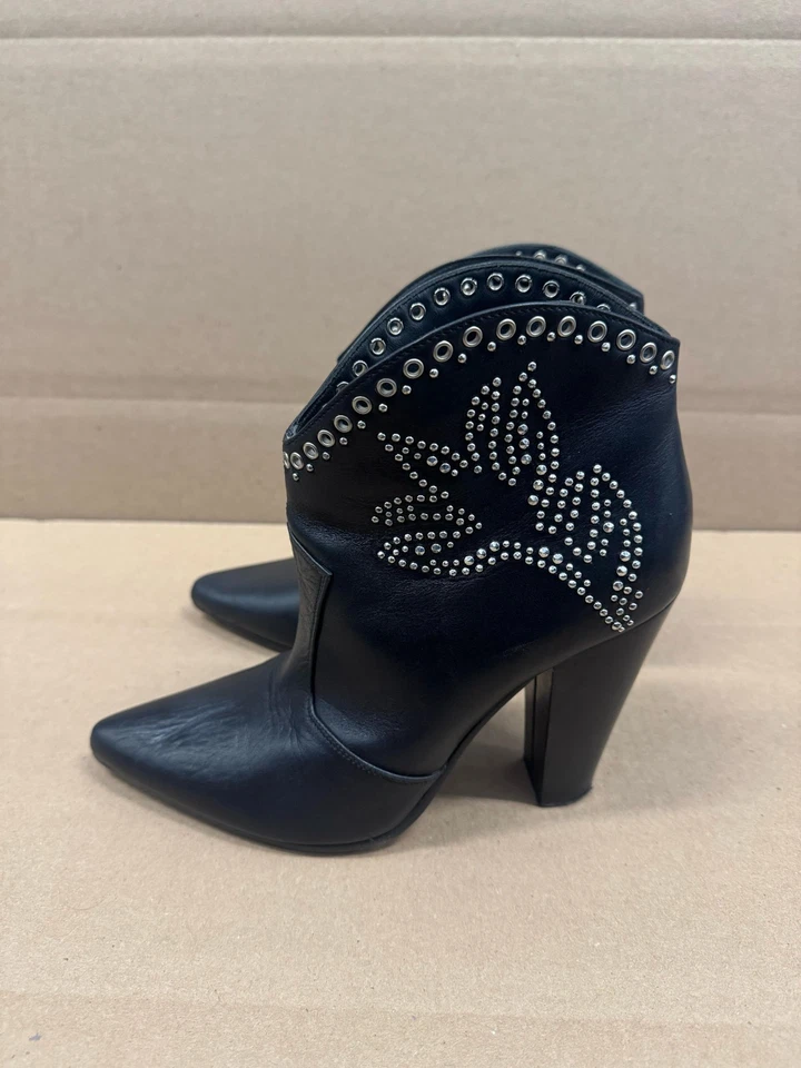 Botas de tacón alto de cuero con tachuelas Golden Goose negras para mujer talla 38 EU Foto 4 de 4