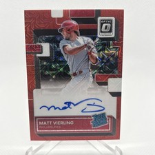 2022 Panini Donruss Optic #RRS-MV Matt Vierling RC /99 Auto Red Mojo Prizm