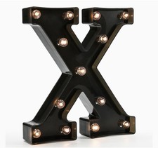 Light Up Black X Alphabet Marquee Letters Sign LED Marquee Number Lights Sign