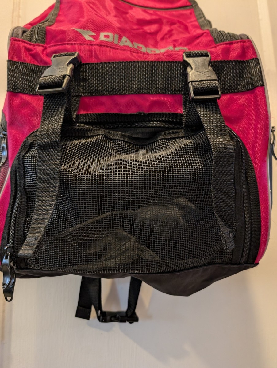 Diadora Soccer Backpack Pink Black Ball Cleat Bag Sports Training