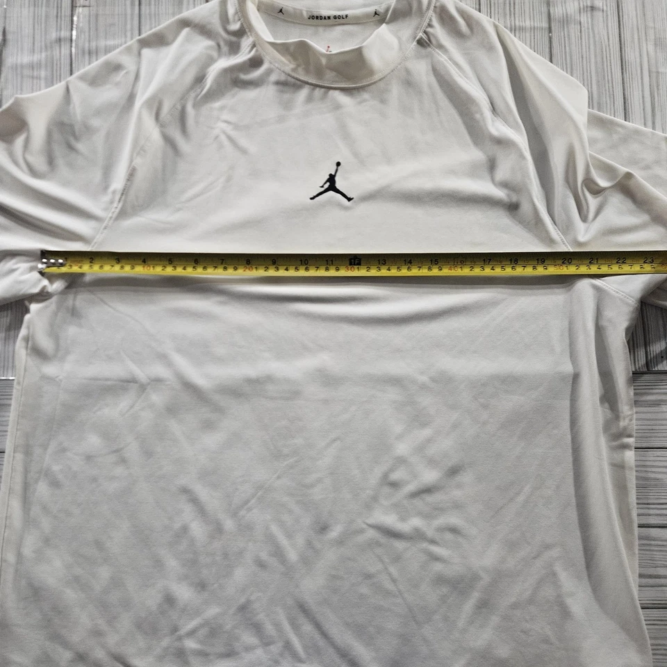 Jordan Golf Shirt Mens XL White Mock Neck Short Sleeve Jumpman Performance Top - Image 4 of 4