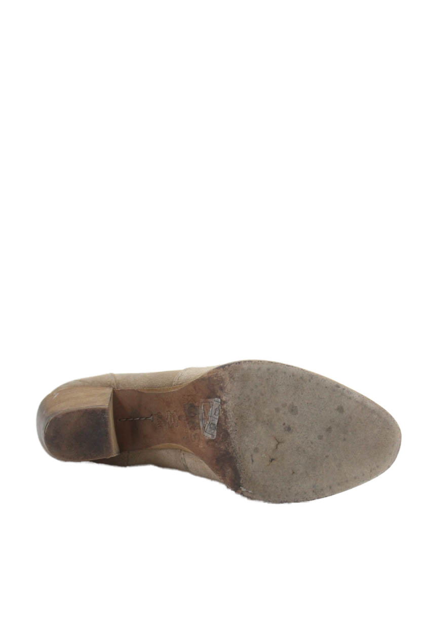 KORS Michael Kors Womens Block Heel Ankle Booties Brown Suede Size 6.5 thumbnail 3