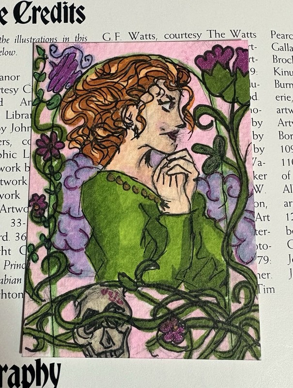 Aceo Original Painting Lore Of Love 1/3 Fantasy Muse Amongst Clouds