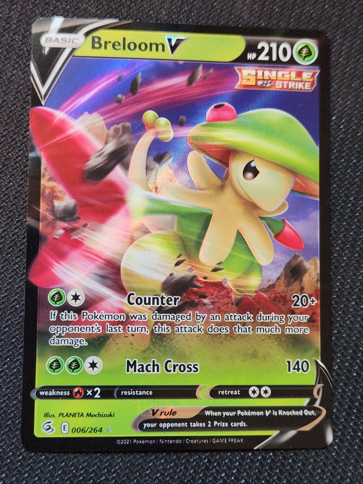 Pokemon TCG Holo Breloom v Ultra Rare Fusion Strike 006/264