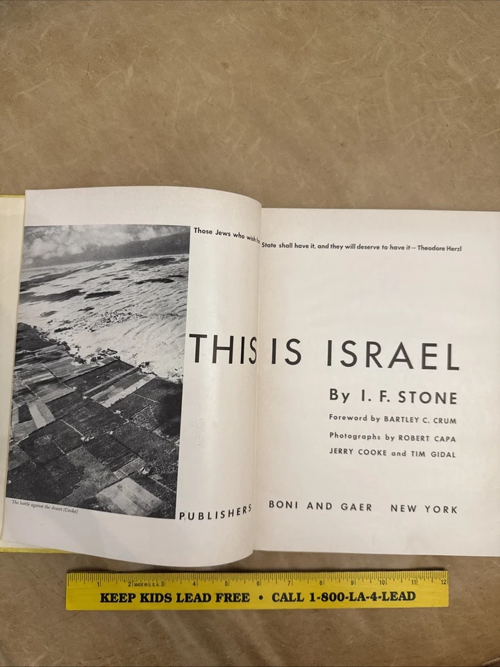 SIGNED THIS IS ISRAEL I.F. STONE BONI AND GAER 1948 Vintage Photos HC 1st Ed - Image 3 of 4