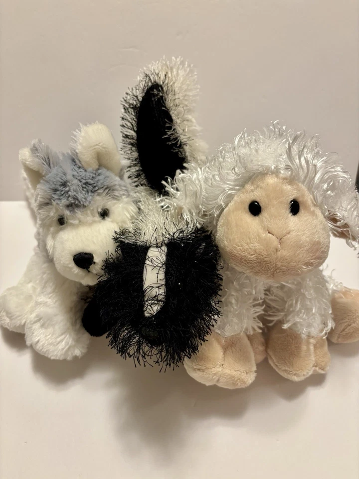 Webkinz Plush Skunk HM 213 Lamb HM 201 Husky Dog HM 120 NO CODE  Lot Of 3 - Image 2 of 4