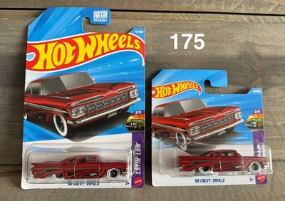 2 FOR 1 Hot Wheels 59 Chevy Impala Lot Short Card 1959 LAYIN LOW Lowrider 175
